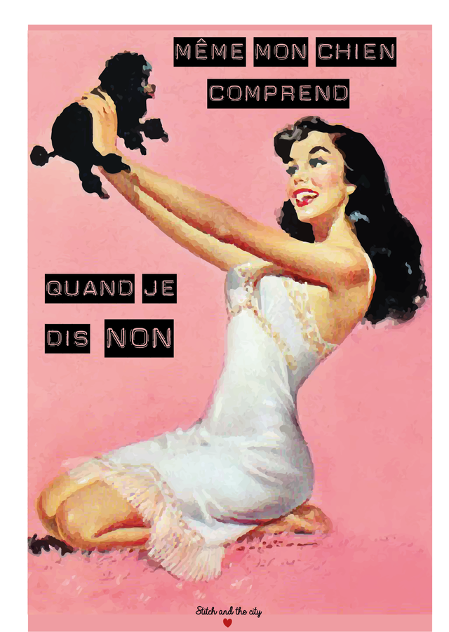 Carte Même mon chien comprend quand je dis non