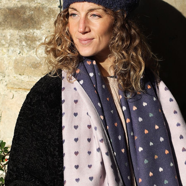 Purple Mix Reversible Jacquard Scarf 