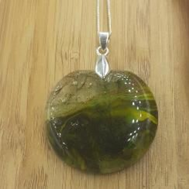 Wispy  fused glass pendant 