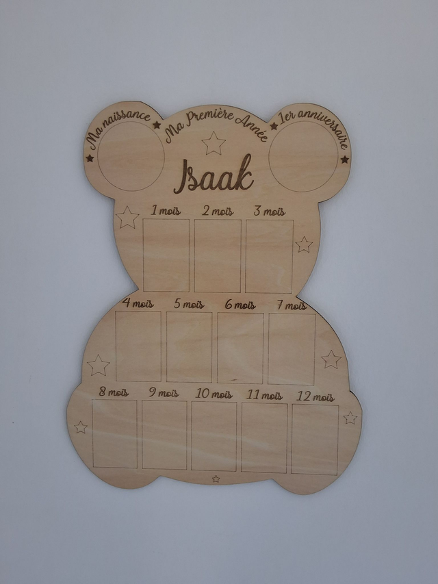 Cadre photo Pêle-Mêle Ours en bois