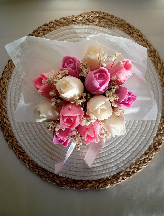 Bouquet de tulipes en cire "Velours de Tulipe"