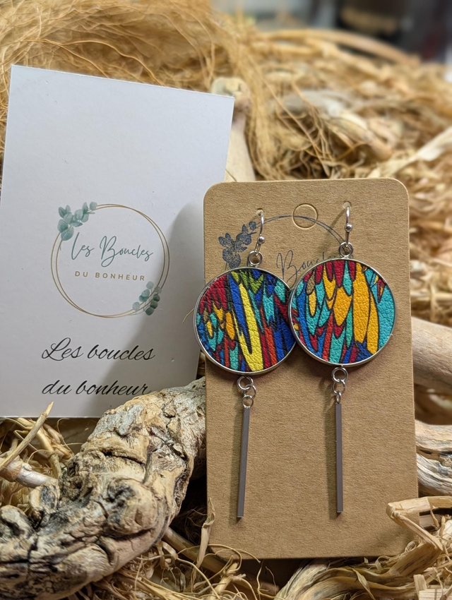 Boucles d'oreilles création variée multicolore cv012