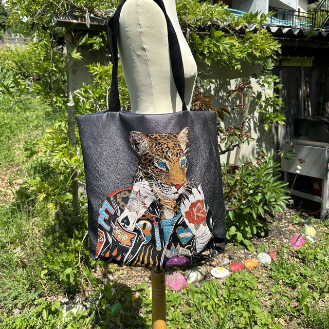 Grand sac jaguar gris 