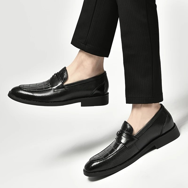 Men's Black Genuine Dress Shoes