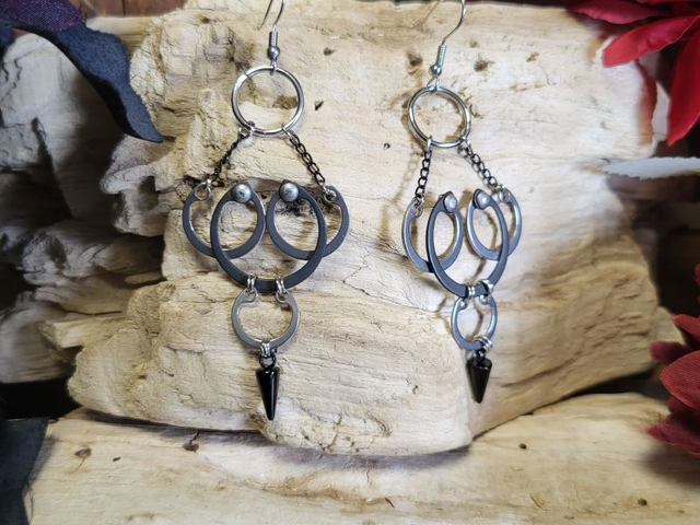 Boucles d'Oreilles Néo Circlips "Rosace d'Acier"