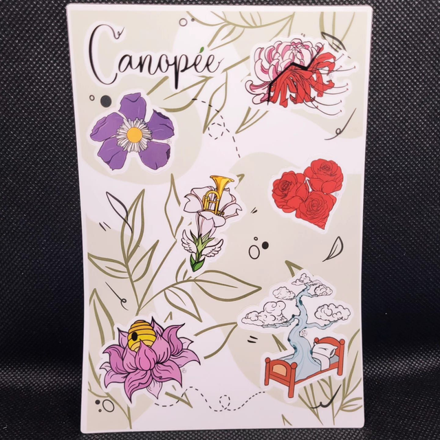 Planche de stickers florale 