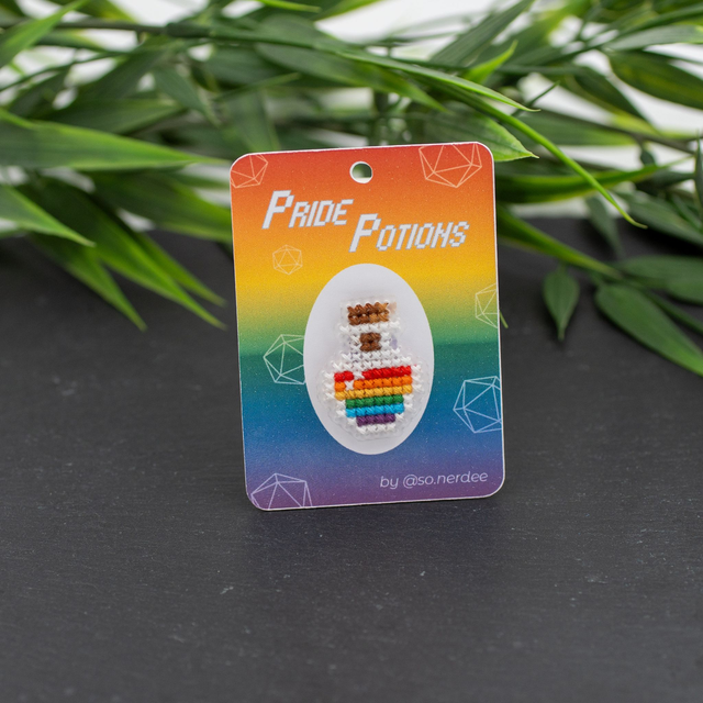 Pride Potion – Cross-Stitch Pin