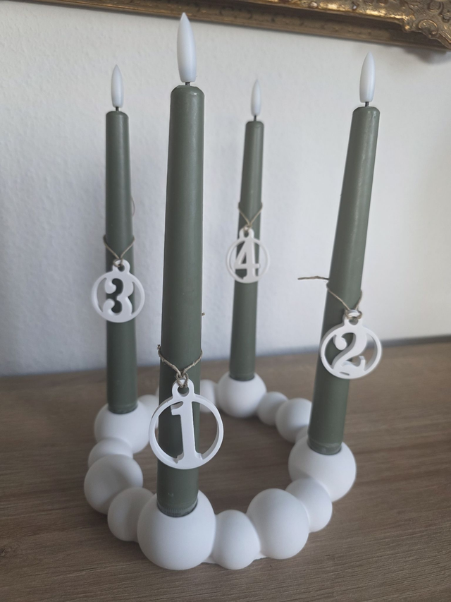 Adventkerzenständer Kugeln Bubbelkranz