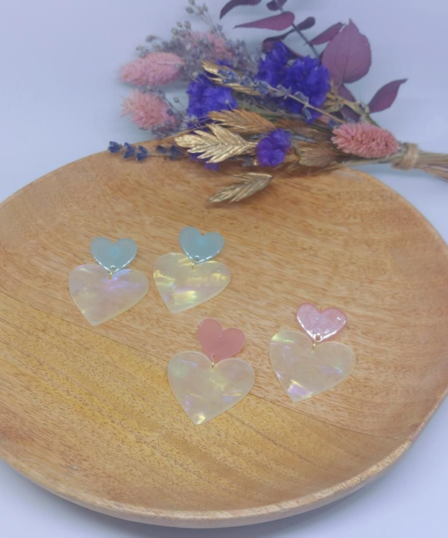 Boucles d'oreilles Héloise - blanc nacré 