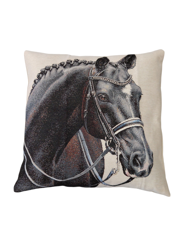 Coussin déhoussable "Cheval noir"