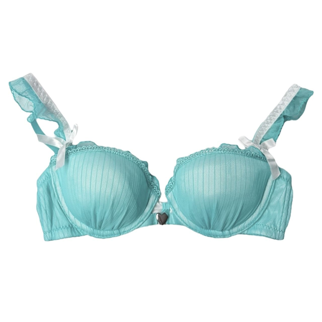 Blue polka dot interior Japanese Bra UK 30A, 32A 