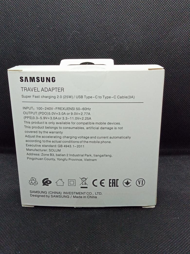 *0219- Travel Adapter Samsung Type-c 20W