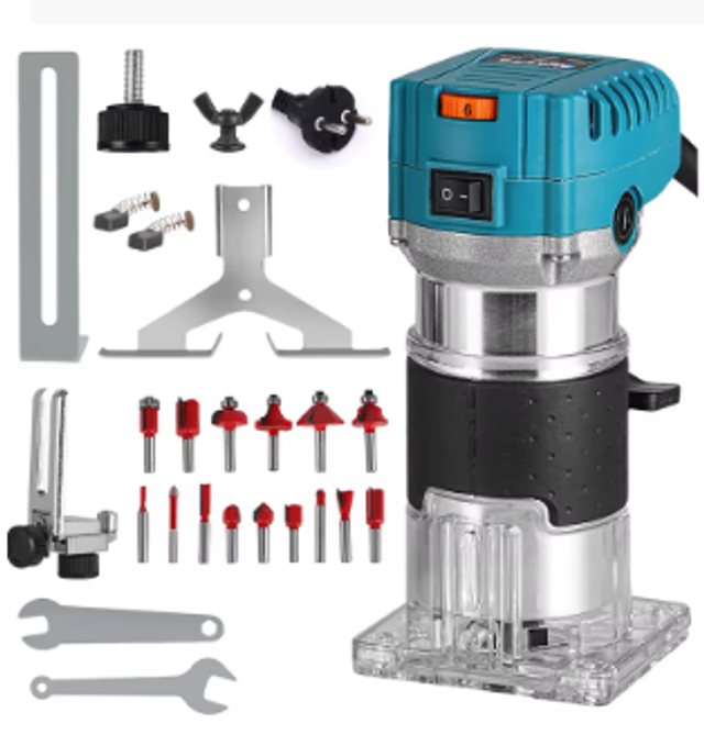 Professionele houtfrees / freesmachine 800 Watt met accessoires