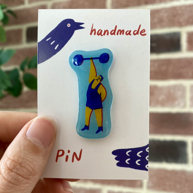 Handmade Circus Strongman Pin 