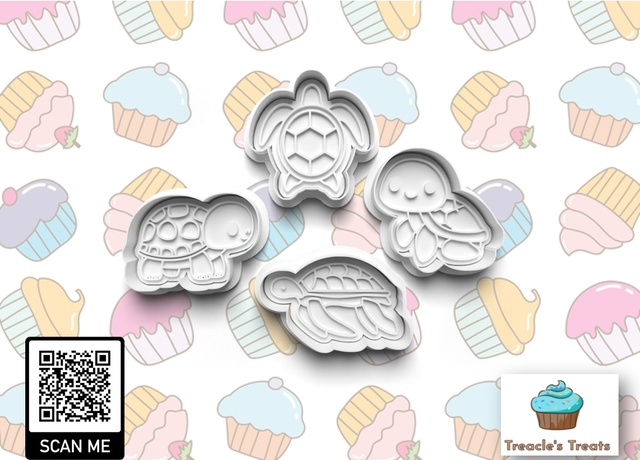 Turtles Fondant/cookie stamps with cutters