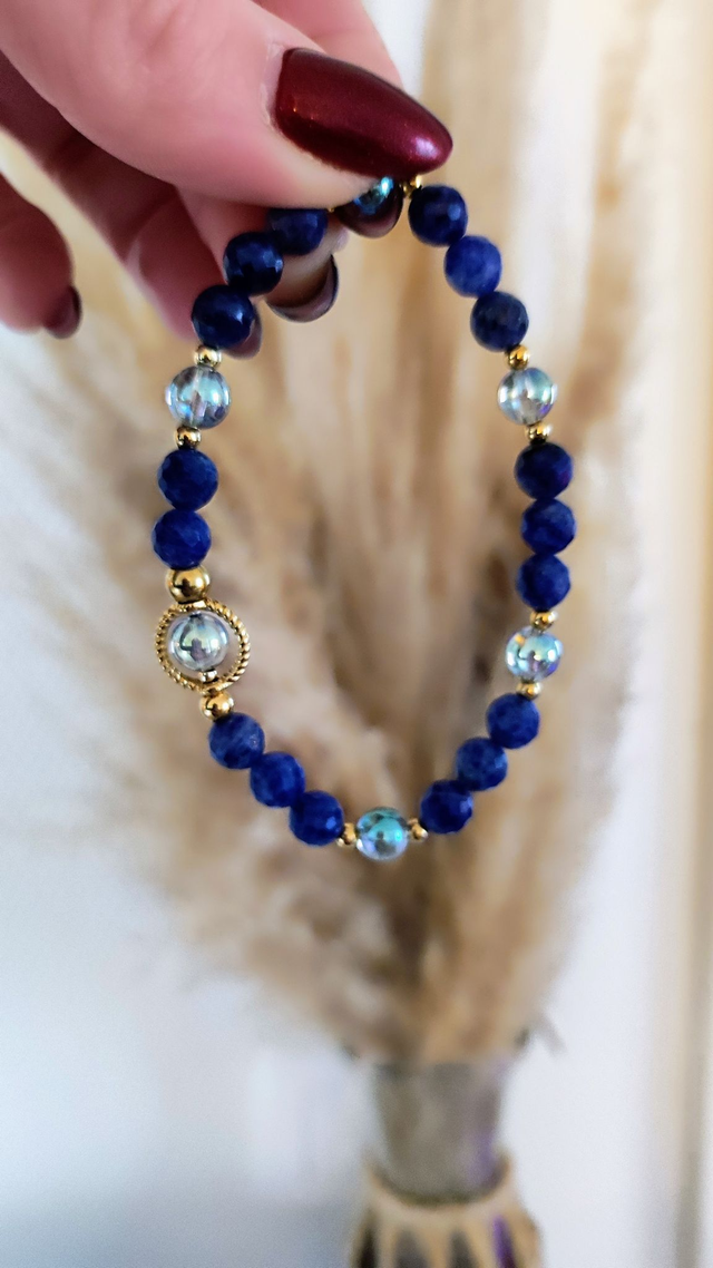 Bracelet "Confiance en soi" Sodalite facettée
