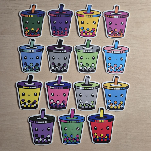 SALE - Stickers: Flat Boba