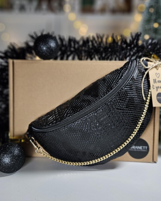 EBEN fekete övtáska GOLD