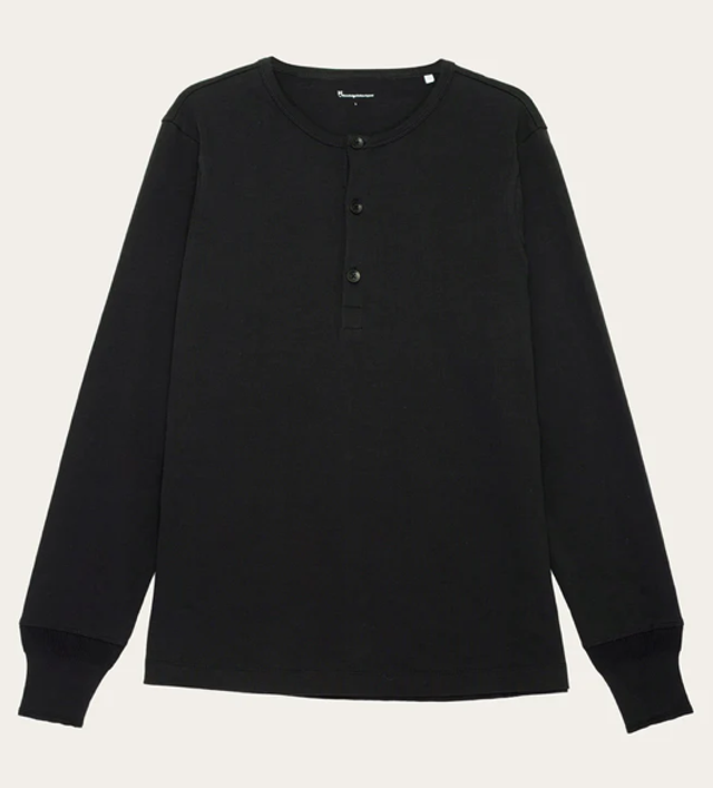 BO LONG SLEEVE HENLEY Black Jet