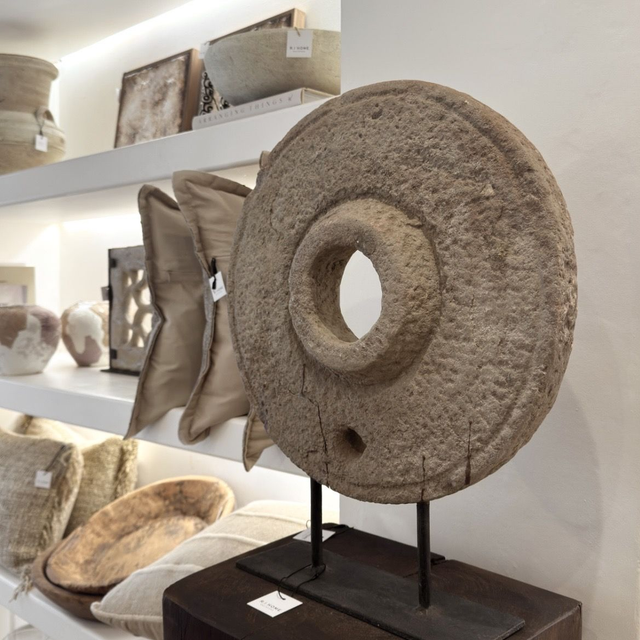 Large Vintage Millstone on Stand 