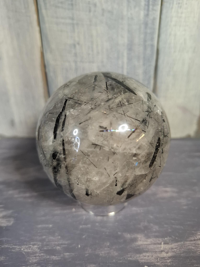 Black Tourmaline in Quartz Sphere 