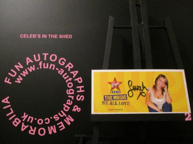 Sarah Champion Authentic Autographed Virgin Radio Cast Card (2)