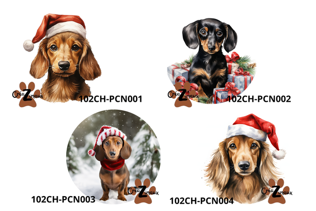 Porte clé Teckel modèle Noël (1)