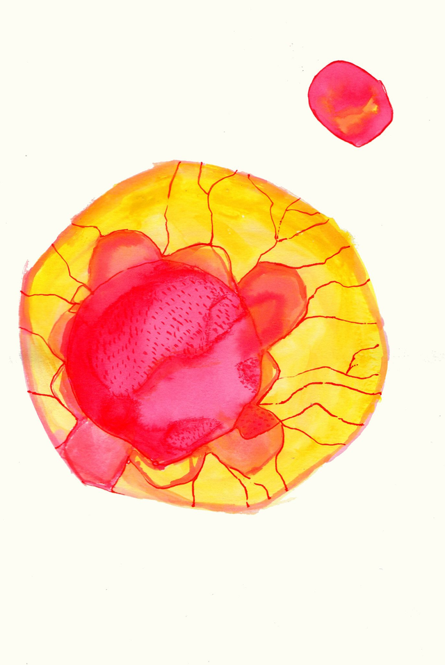 Encre de chine originale des « Comptines du week-end »  . Titre : J'ai besoin de médocs