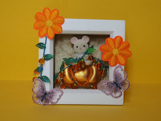 Mouse in the Pumpkin Patch - Framed Artwork