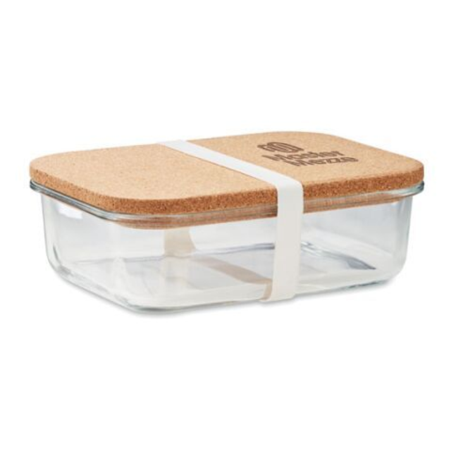 Glass lunch box with cork lid
