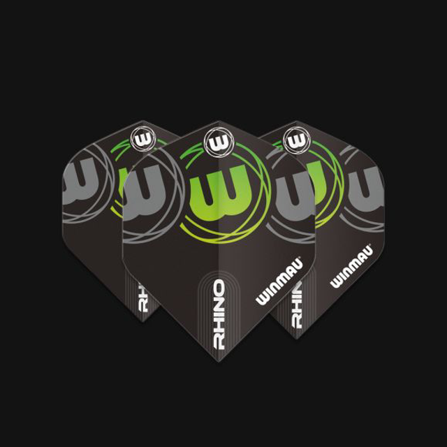 Winmau Rhino Flight Black, Grey &amp; Green 5023231015518