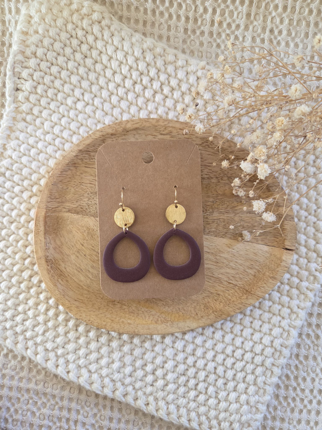 Boucles d&#039;oreilles Billie coloris bourgogne