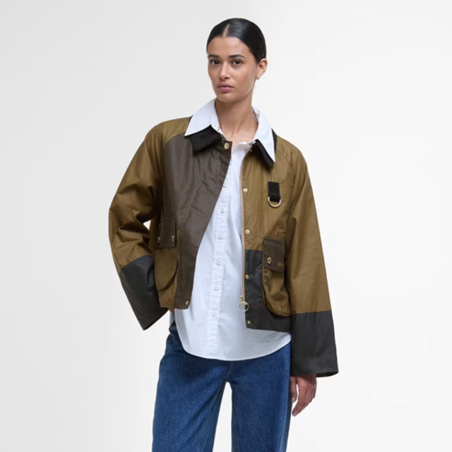 Barbour Alma Waxed Jacket Sand Archive Olive Beech Ancient
