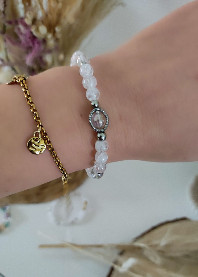 Bracelet "Nouveau départ" Cristal de roche craquelé