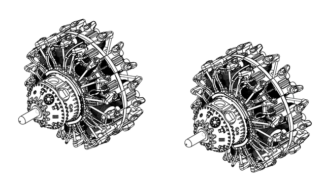 1/48 F7F TigerCat engines for AMT/Italeri ref: ED-48050