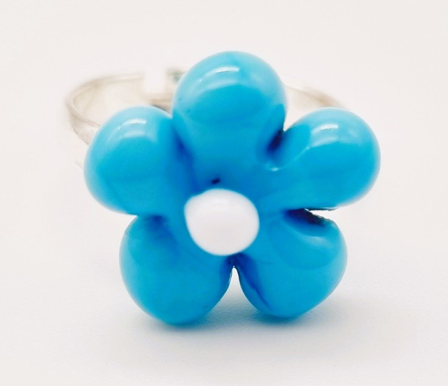 Bague enfant Fleur bleue