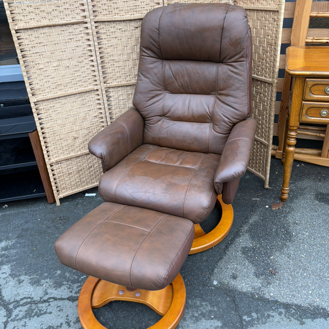 Stylish Reclining Chair And Matching Footstool