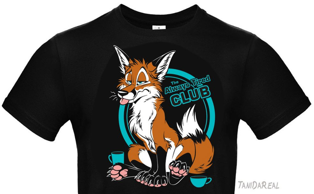 Shirt The Always Tired Club - Red Fox
