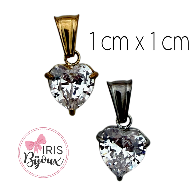 Charm zircone taglio cuore 