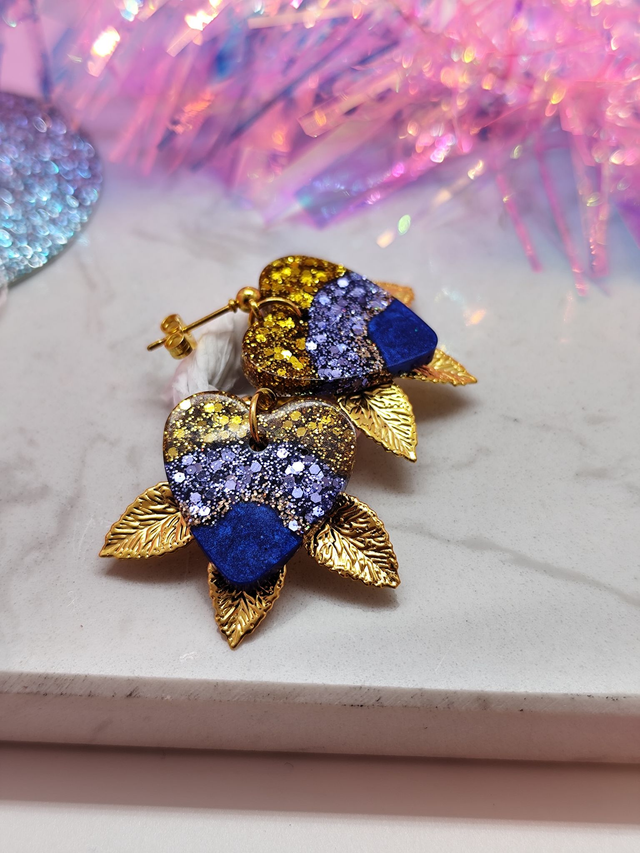 Boucles d&#039;oreilles dorées Cupidon taille S