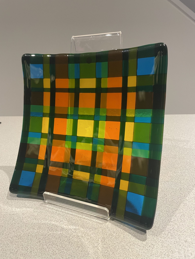 Tartan Platter - Green, Blue, Orange, Yellow