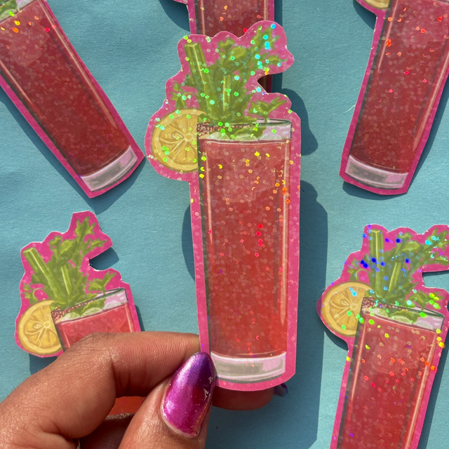 Bloody Mary Cocktail Holographic Sticker