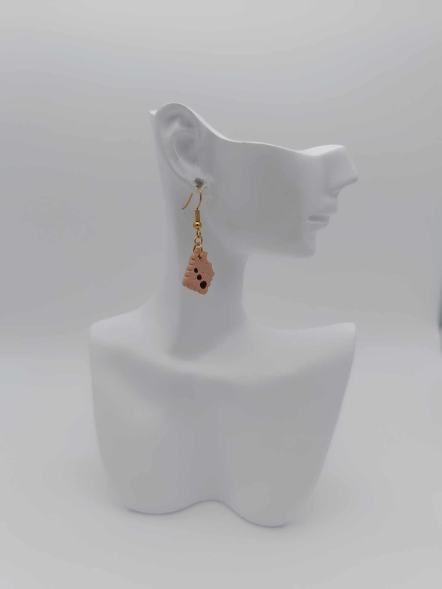 Boucles d&#039;oreilles en porcelaine froide Petit beurre