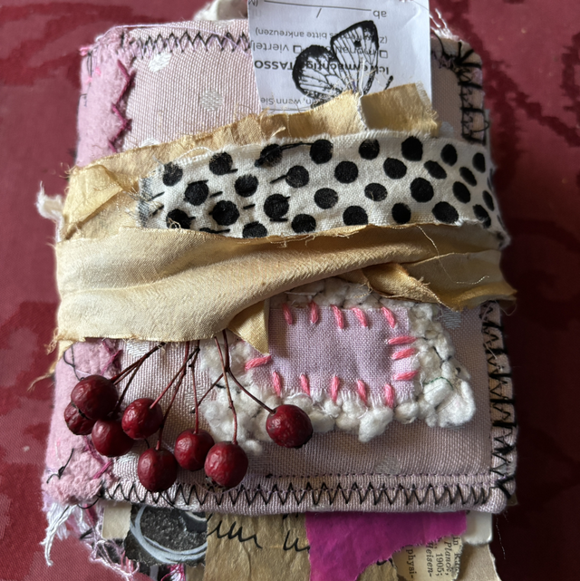 Art Journaling-Kit Stoff rosa