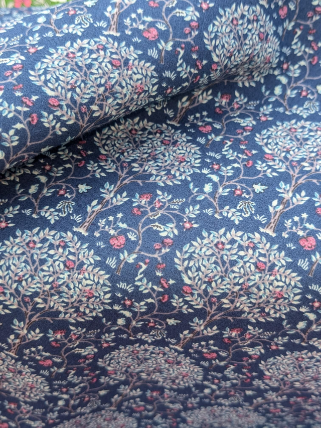 Blooming Trees Pima Cotton Lawn in Teal