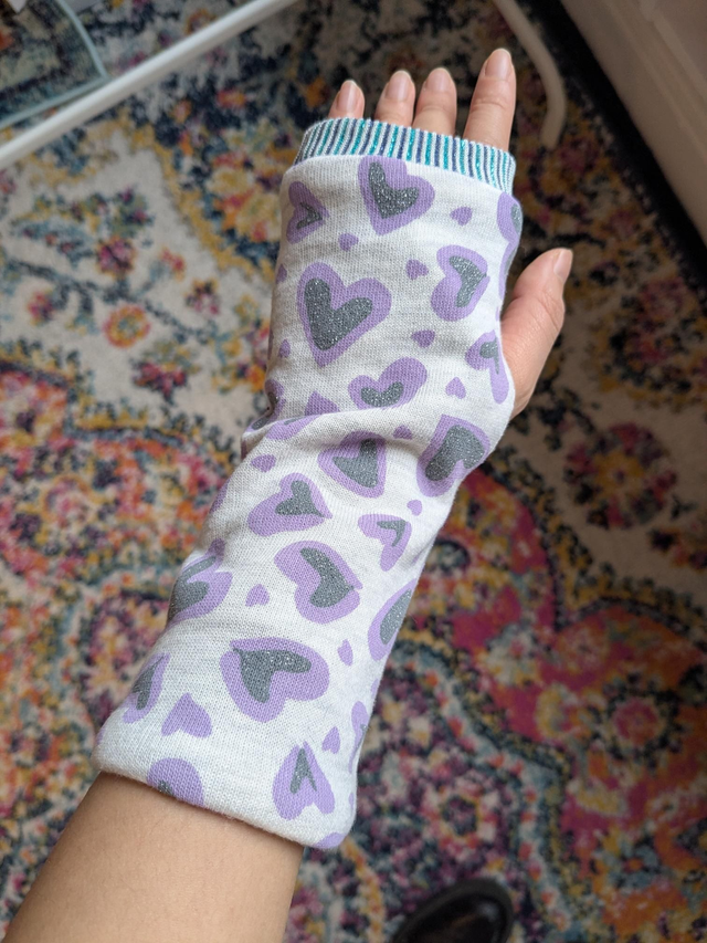 Mitaines Coeurs Violets 