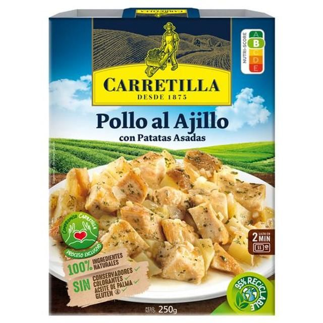 Carretilla Pollo Al Ajillo Con Patatas Asadas 250g