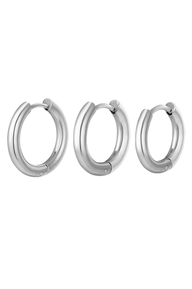 creolen set 3 stuks zilver
