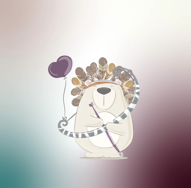 Jersey Panel 30x30cm Boho Bär