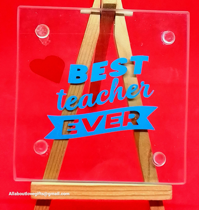 Teacher Hand Designed Glass Coaster.